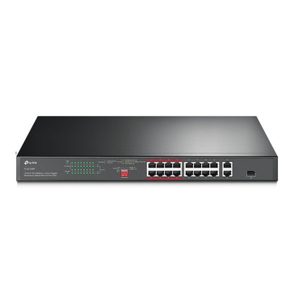 Switch TP-Link TL-SL1218P | 16 Puertos PoE+, 2 Puertos Gigabit