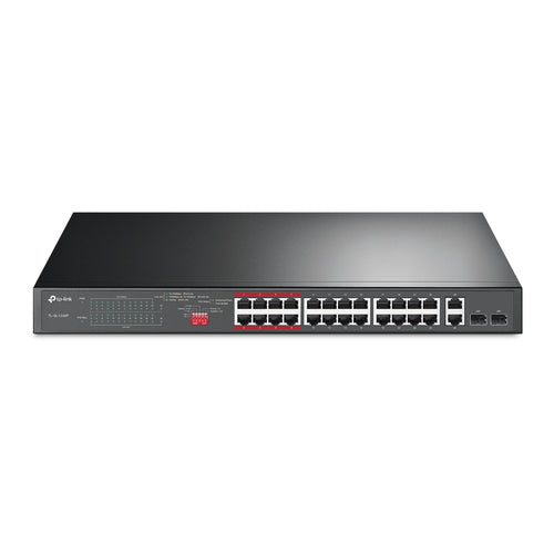 TP-LINK Switch 24-PUERTOS 10/100mbps + 2-PORT Gigabit Poe+ No Gestionable
