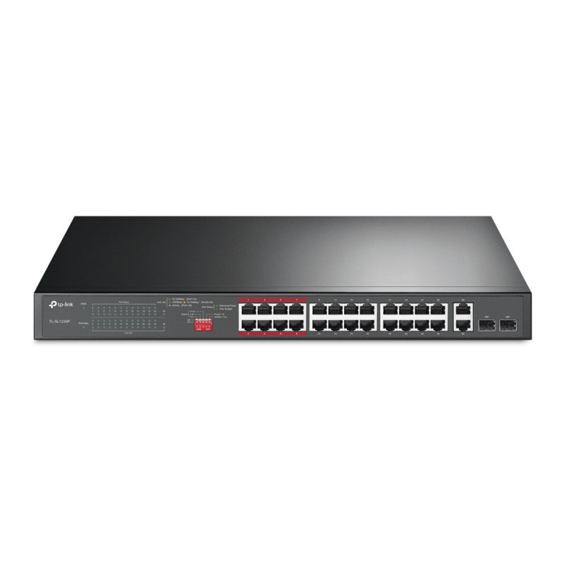 TP-LINK Switch 24-PUERTOS 10/100mbps + 2-PORT Gigabit Poe+ No Gestionable