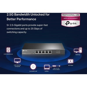 TP-LINK Switch No Administrable de 5 Puertos Multi Gigabit a 2.5G