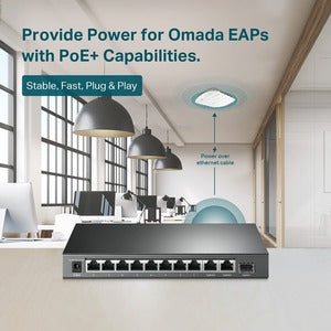 Conmutador TP-Link TL-SL1311MP | 10 Puertos, 124W Rendimiento PoE