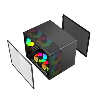 Gabinete Gamer Acteck BR-936033 | Mini Torre, 3xFan RGB, Panel de Cristal