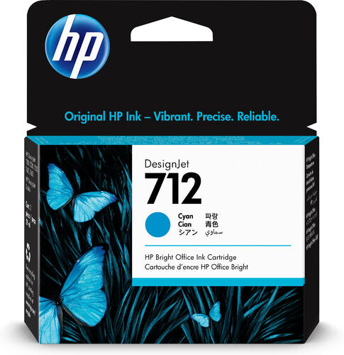 Cartucho de Tinta HP 712 | Inyección de Tinta, Color Azul Ciánico, Original