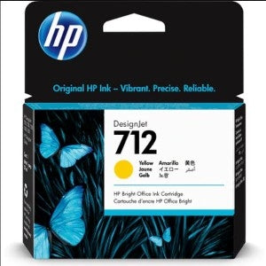 Tinta HP 712 Amarillo 29ml | Amplio Formato, Alta Calidad de Impresión