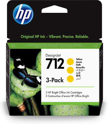 Cartucho de Tinta HP 712 | Amarillo, Original - 3 Paquete