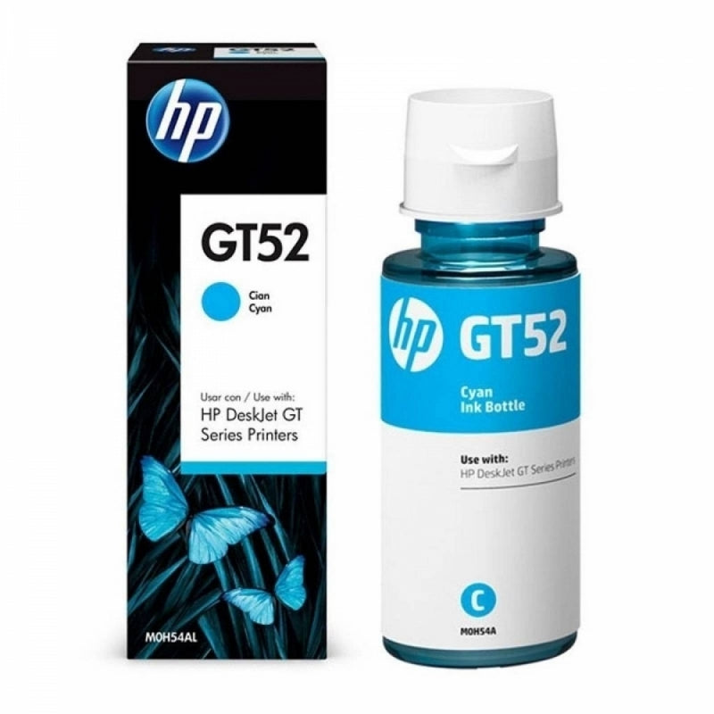 Botella Tinta Cyan Hp Gt52 Rendimiento 8000pags Compatible con Hp Ink Tank 115, 315,410 M0h54al  Tinta Continua