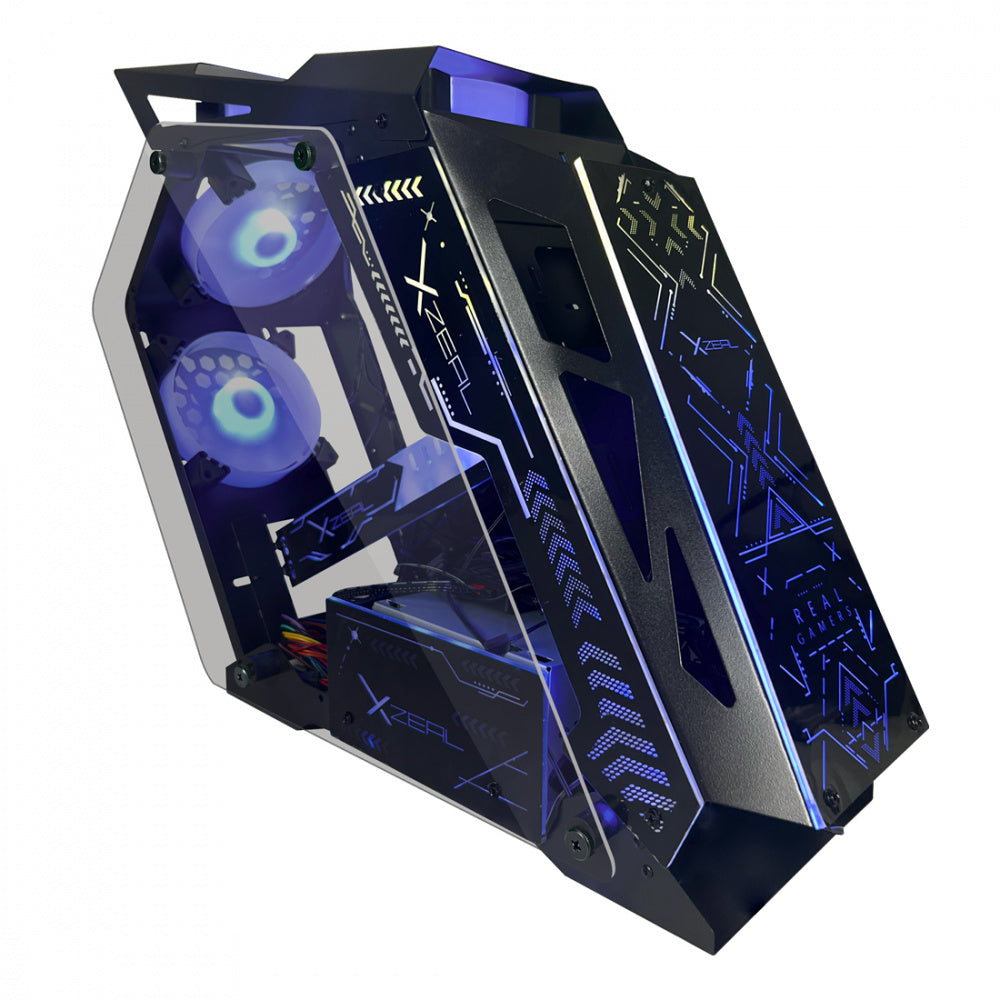 Gabinete Gamer Xzeal XZGAIRRGBB | Micro ATX, 4 Ventiladores ARGB, Cristal Templado