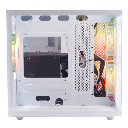 Gabinete Xzeal XZGAMC1W | M-ATX/ITX, 3 Ventiladores RGB Blancos