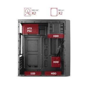 Gabinete Xzeal STPGAC4B | ATX, USB 3.0, Fuente 500W