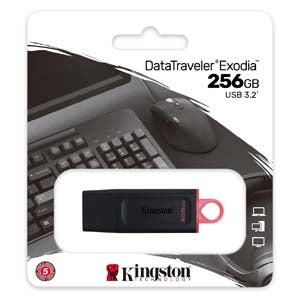 USB 3.2 Memoria Kingston 256GB Gen1 Dt Exodia (negra)