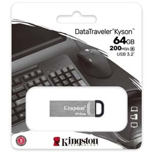 USB 3.2 Memoria Kingston 64GB Datatraveler Kyson Metalica