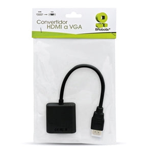Cable Adaptador - Convertidor HDMI Macho a VGA Hembra, Hd15 - 1080 Dpis, (1920x1080), Convertidor HDMI a Vga, Negro