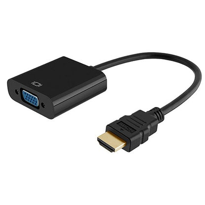 Cable Adaptador - Convertidor HDMI Macho a VGA Hembra, Hd15 - 1080 Dpis, (1920x1080), Convertidor HDMI a Vga, Negro