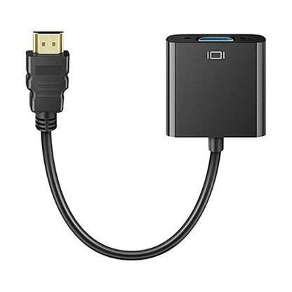 Cable Adaptador - Convertidor HDMI Macho a VGA Hembra, Hd15 - 1080 Dpis, (1920x1080), Convertidor HDMI a Vga, Negro