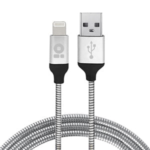 Cable Lightning BRobotix 161219 | 1 Metro, Acero Inoxidable, Compatible con Apple