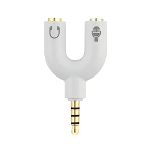 Brobotix Adaptador Conector Stereo "y" a 3.5 Dual Hembra - Adaptador Divisor de Cable Audio 3.5 Mm -1 Conector Stereo 3.5 Mm Macho a 2 Conectores Stereo 3.5 Mm Hembra - Color Blanco