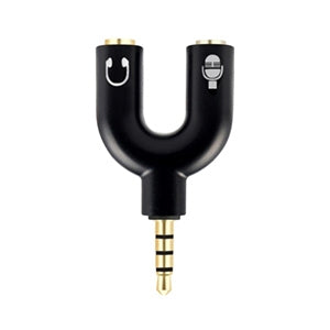 Brobotix Adaptador Conector Stereo "y" a 3.5 Dual Hembra - Adaptador Divisor de Cable  Audio  3.5 Mm  -1 Conector Stereo 3.5 Mm Macho a 2 Conectores Stereo 3.5 Mm Hembra - Color Negro