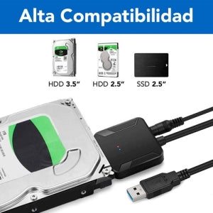 Convertidor USB a SATA BRobotix 6001417 | Versión 3.0, Compatible con HDD 2.5