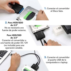 Convertidor USB a SATA BRobotix 6001417 | Versión 3.0, Compatible con HDD 2.5