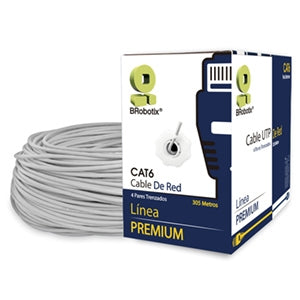 Cable UTP BRobotix 62435 | Cat 6, Longitud 305 Metros, Color Gris