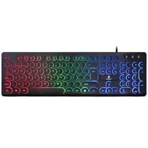 Teclado USB BRobotix 963098 | Iluminado, Teclas Circulares Negro