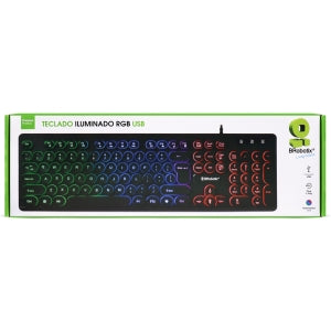 Teclado USB BRobotix 963098 | Iluminado, Teclas Circulares Negro