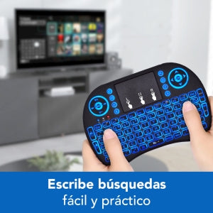 Brobotix Teclado Mini Inalámbrico, Recargable, Iluminado RGB