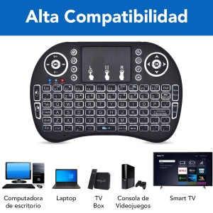 Brobotix Teclado Mini Inalámbrico, Recargable, Iluminado RGB