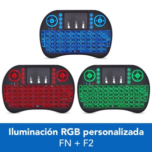 Brobotix Teclado Mini Inalámbrico, Recargable, Iluminado RGB