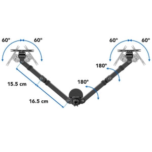 Soporte de Monitores BRobotix 963210 | 2 Brazos, Ajuste de Altura, Soporta Hasta 8kg