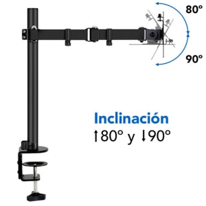 Soporte de Monitores BRobotix 963210 | 2 Brazos, Ajuste de Altura, Soporta Hasta 8kg