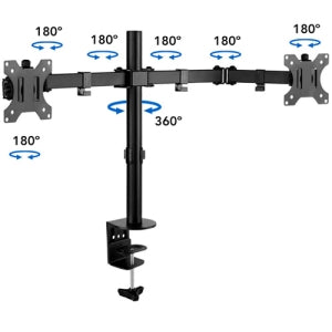 Soporte de Monitores BRobotix 963210 | 2 Brazos, Ajuste de Altura, Soporta Hasta 8kg