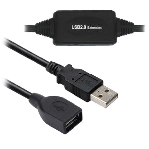 Cable USB BRobotix 150156 | Extensión Activa 20 Metros, Conector Tipo A Macho y Hembra