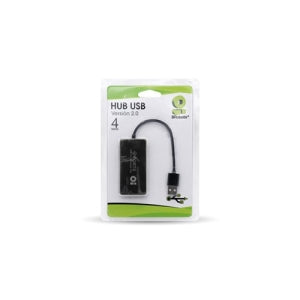 Brobotix Hub USB V2.0 4 Puertos Basico Color Negro - Concentrador Laptop Portatil Notebook Escritorio