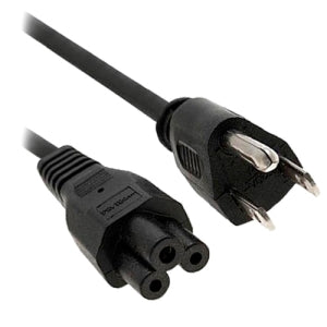 Brobotix Cable de Corriente para Laptop (tipo Trébol), 1.8 Metros - Cable de Alimentación Triple para Cargador Laptop Interlock