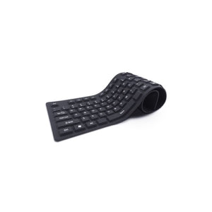 Brobotix Teclado Flexible Conexión USB Color Negro - de Silicón, Plug And Play, Pc Escritorio Laptop Notebook,