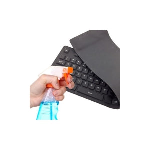 Brobotix Teclado Flexible Conexión USB Color Negro - de Silicón, Plug And Play, Pc Escritorio Laptop Notebook,