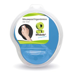 Mousepad BRobotix 500074T | Gel Ergonómico, Antiderrapante, Color Azul Turquesa
