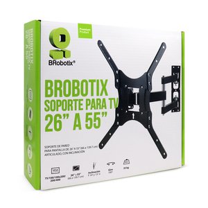 Soporte TV BRobotix 651589 | Articulado 26"-55", Soporta Hasta 35 Kg, Inclinación 10º/15º