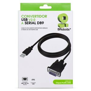 Brobotix Convertidor USB a Serial Db9 - con Cable - Rs232, 1.80 Metros