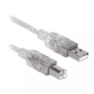 Brobotix Cable USB V2.0 A-B 4.5 Metros Color Plata - Cable Impresora Notebook Laptop Escritorio Hub - 1 Conector USB a Macho a 1 Conector USB Tipo B Macho - Versión 2.0