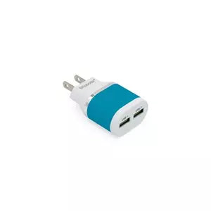 Cargador USB de Pared BRobotix 161264A | 2 Puertos, Color Turquesa