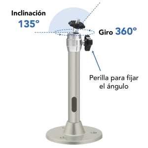 Brobotix Soporte Universal Brazo para Proyector Mini Techo o Pared 20 Centimetros Color Plata, Capacidad Máxima de Carga 5 Kg