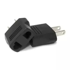 Brobotix Adaptador de Corriente Europeo a Americano - Clavija Enchufe - Entrada Puntas Redondas , Salidas Puntas Rectangulares.  Adaptador Enchufe / Clavija de Corriente.
