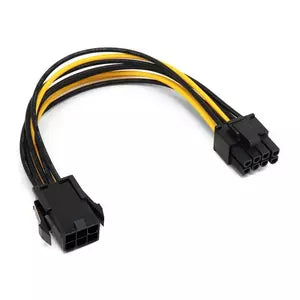 Cable Interno de Alimentación BRobotix 6001431 | Adaptador PCI Express 6 Pines a 8 Pines, Amarillo Negro
