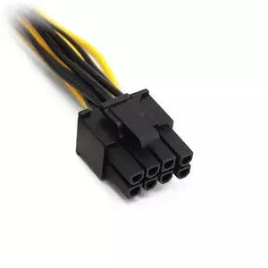 Cable Interno de Alimentación BRobotix 6001431 | Adaptador PCI Express 6 Pines a 8 Pines, Amarillo Negro