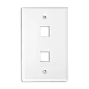 Brobotix Tapa Faceplate 2 Puertos Rj45 Color Blanco - Caja Panel Audio Video, Tapa de Pared, Montaje, Empotrado.tapa de Salida Dual. Montaje Al Ras de la Pared.