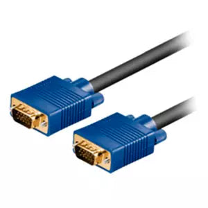 Brobotix Cable de Video VGA para Monitor Hd15 Macho Macho de 1.80 Metros Punta Azul - Cable de Video para Monitor Proyector - 1 Conector Hd15 Macho a 1 Conector Hd15 Macho
