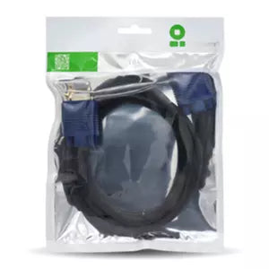 Brobotix Cable de Video VGA para Monitor Hd15 Macho Macho de 1.80 Metros Punta Azul - Cable de Video para Monitor Proyector - 1 Conector Hd15 Macho a 1 Conector Hd15 Macho