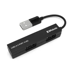 Hub USB BRobotix 497677 | 4 Puertos, Diseño Compacto Negro
